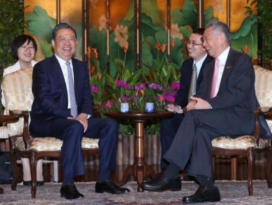 Singapore and China relationship / Mr Zhao (left) and PM Lee affirmed both countries’ strong and substantial relationship when they met at the Istana yesterday. Mr Zhao was in Singapore for the 6th China-Singapore Forum on Leadership.