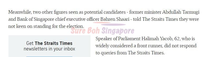 Bahren Shaari on Straits Times