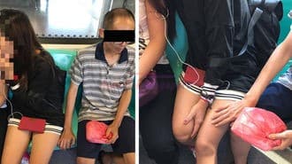 MRT passenger's thigh