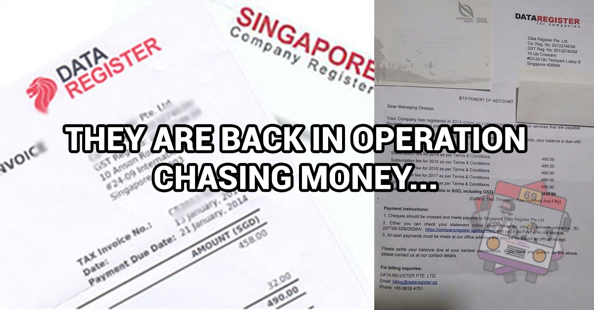 “Data Register” company is back to chase people for money like ah long