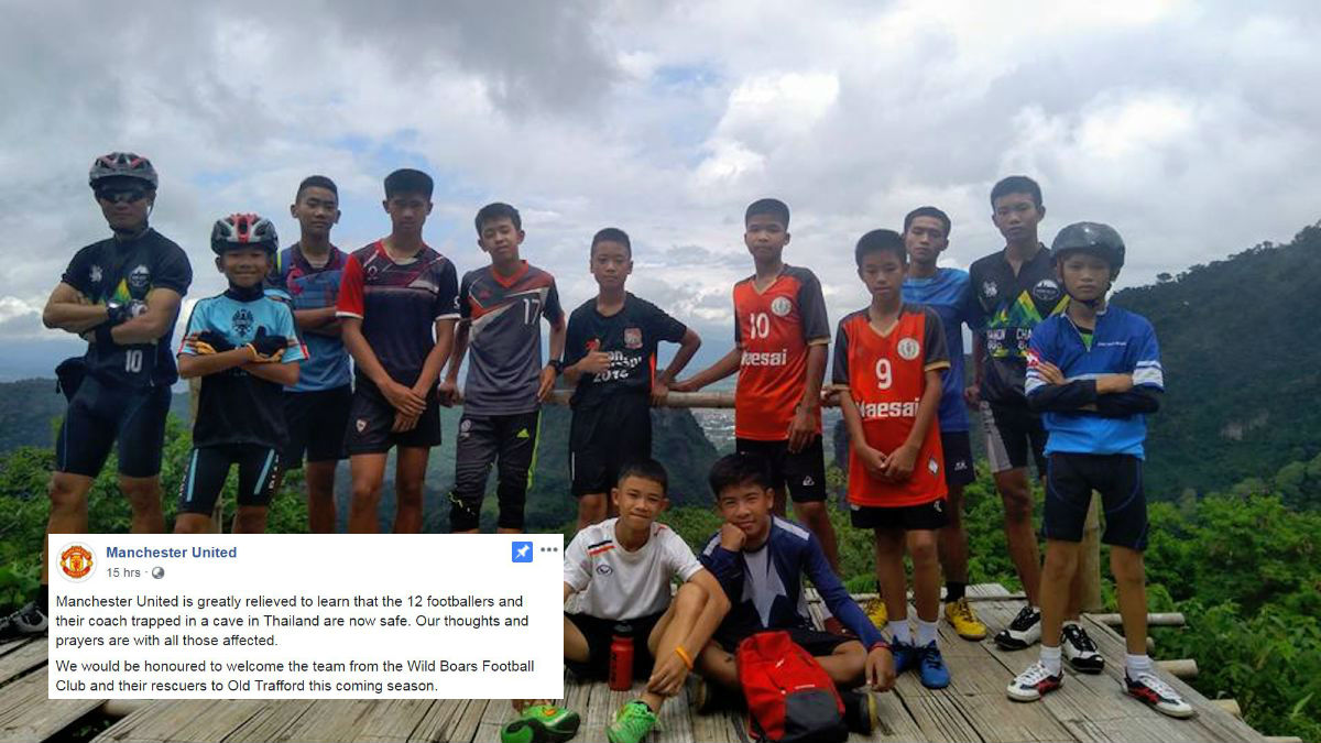 Man U invites young footballers rescued from Thai cave to Old Trafford