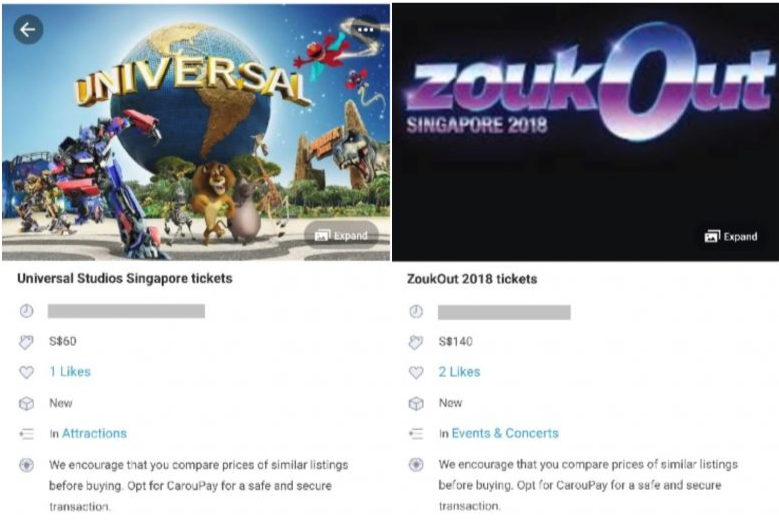 Carousell users cheated of Universal Studios and ZoukOut entry tickets