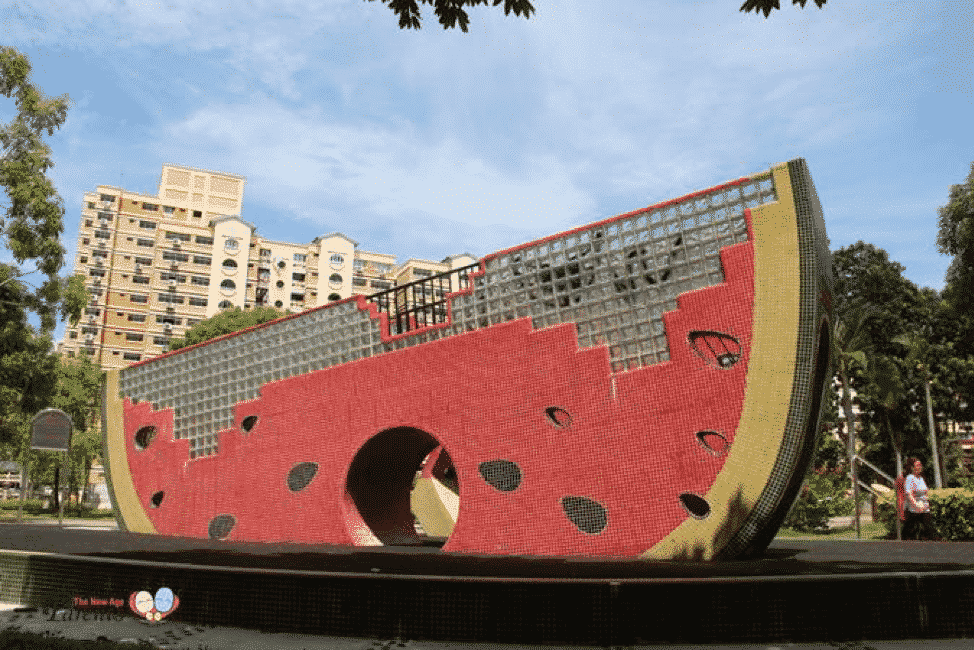 Watermelon and mangosteen playgrounds at Tampines Central Park