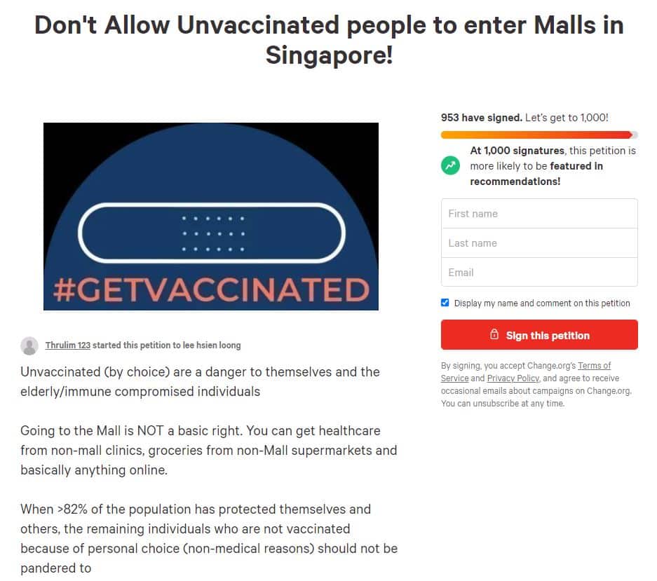 vaccinated petition