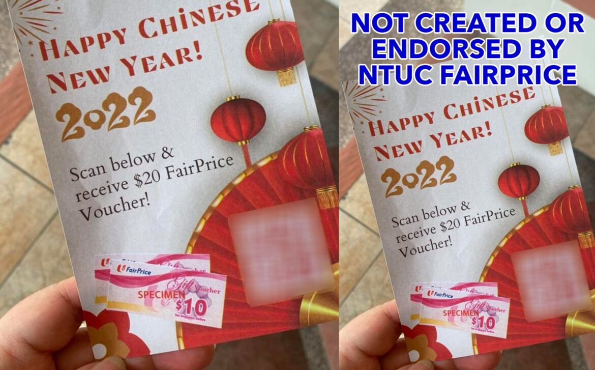 NTUC FairPrice clarifies that flyer offering $20 voucher is NOT created by them