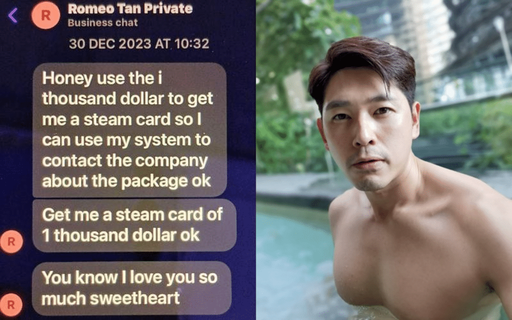 Woman scammed of $5,500 by someone who pretends to be S'pore actor Romeo Tan