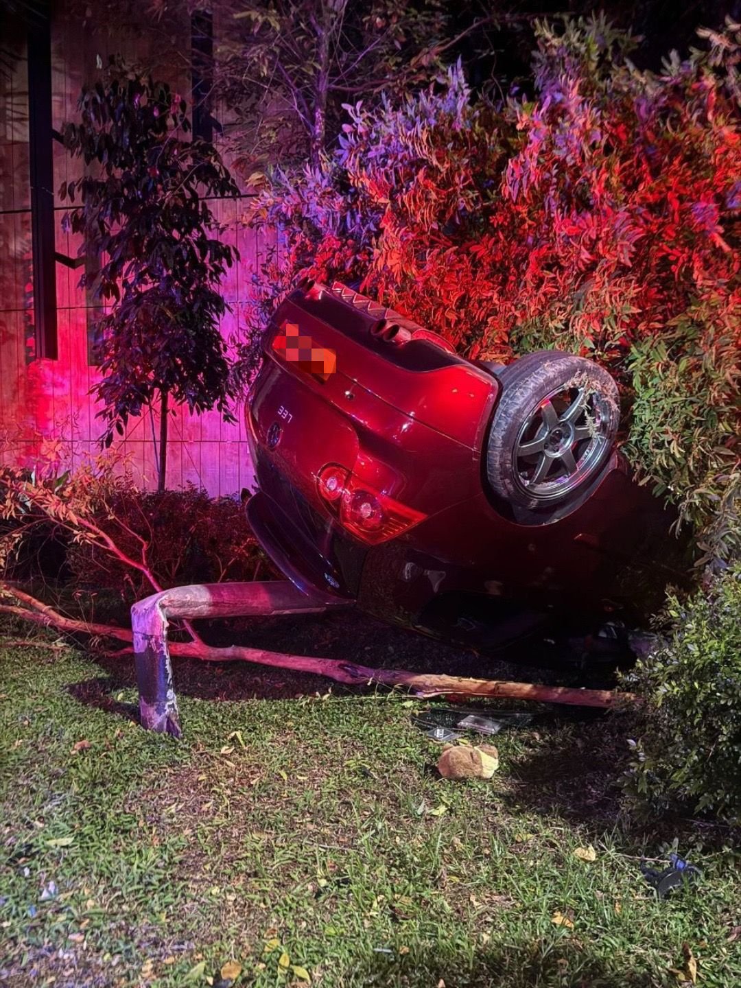 Three-Car Accident Near Fort Canning Tunnel Leaves Four Injured, One Car Flipped Over