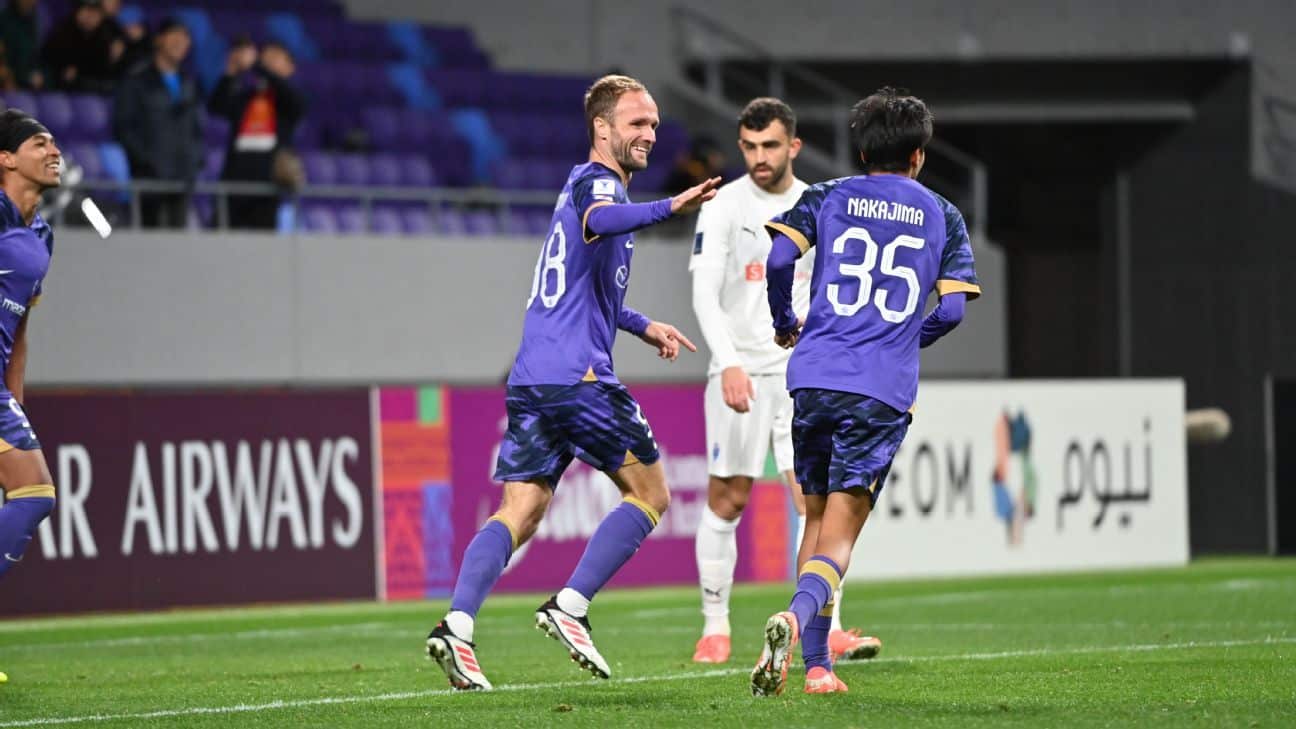 Lion City Sailors celebrating a goal against Sanfrecce Hiroshima