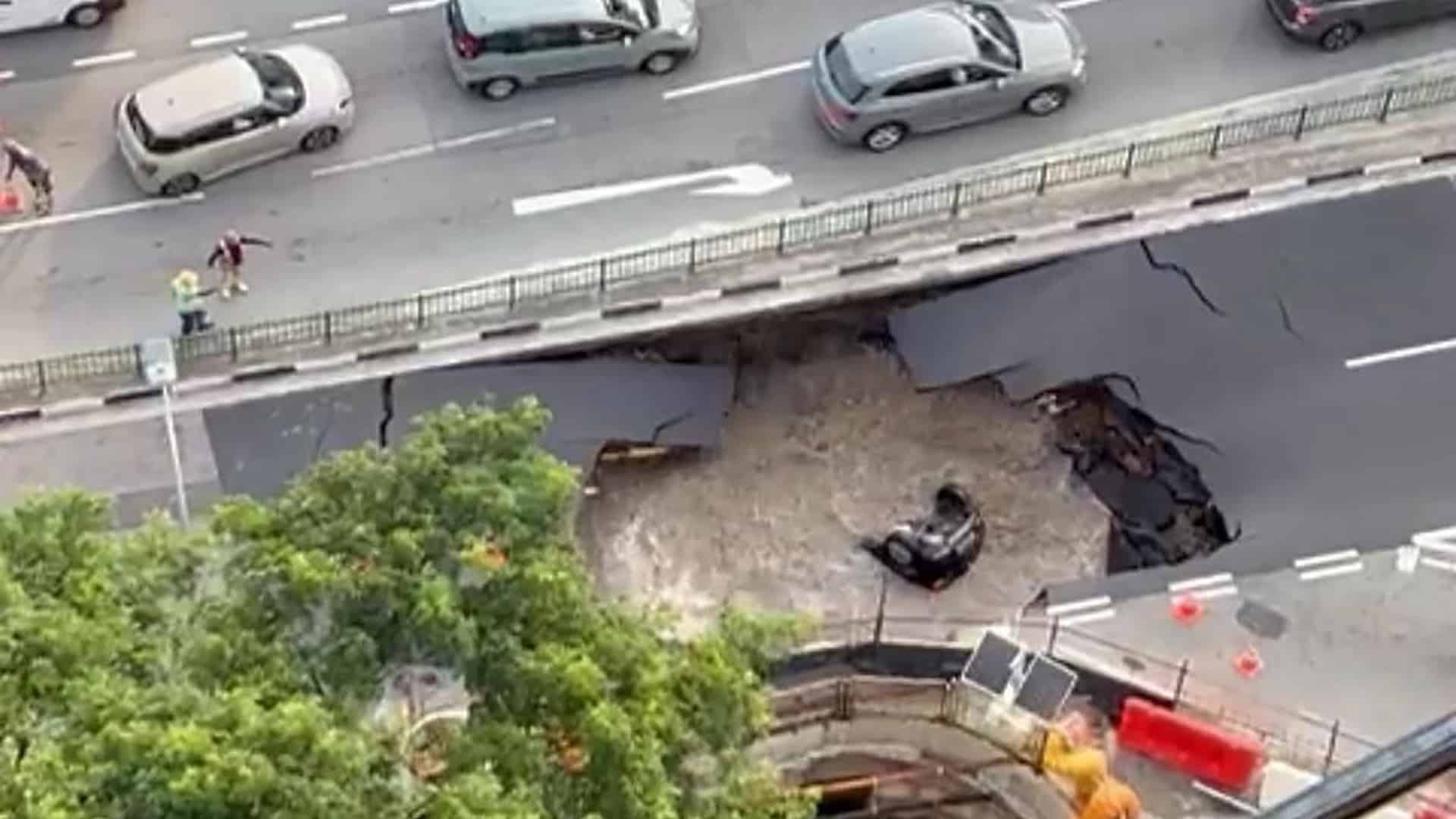 Tanjong Katong Road Collapse: Car Falls Into Sinkhole, Woman Sent to Hospital