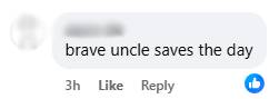 Brave uncle saving the day in a heroic act.