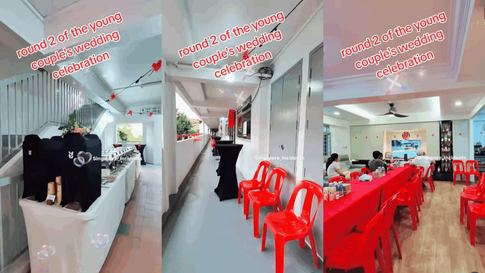 Newlyweds host two-night HDB corridor wedding feast, win praise for their “kampung spirit”