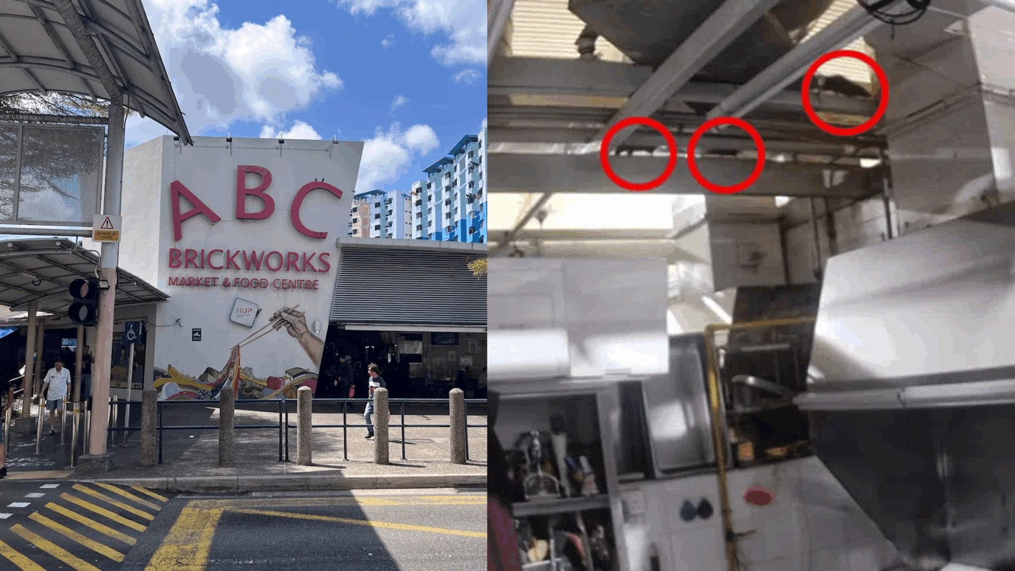 Rats seen running on ceiling beams at ABC Brickworks Food Centre as stallholders struggle with growing infestation