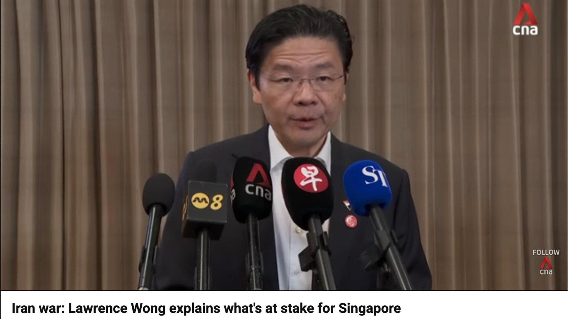 Lawrence Wong discusses global impact on Singapore's economy and energy security.